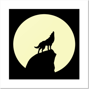 Wolf Howling at the Moon Posters and Art